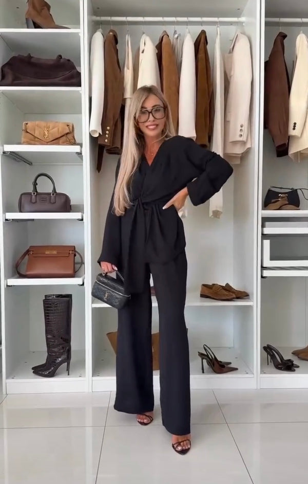 Wide-Leg Wrap Ensemble