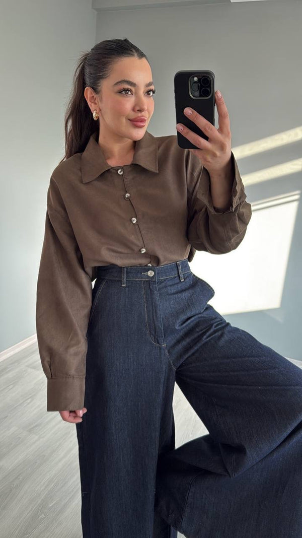 "Mocha Crystal Overshirt"