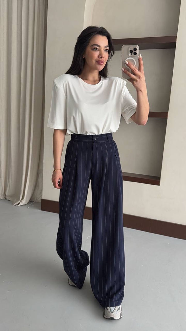 "Power Palazzo Pinstripe"