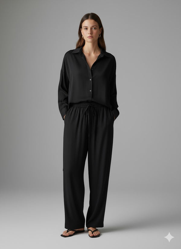 "Black Satin Lounge Set"