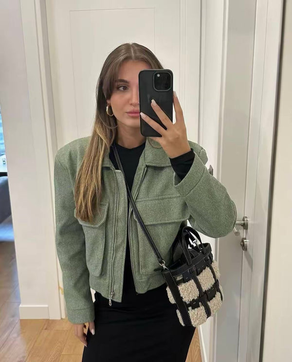 " Cropped Wool Jacket"